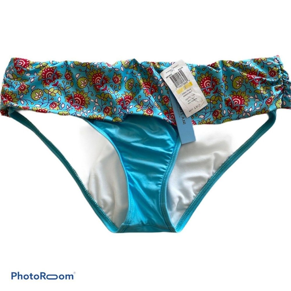 Antonio Melani Aqua Blue Bikini Bottom Banded